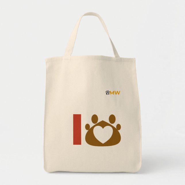 Bolsa Tote Minimalist Cat Mom Tote Bag - Paw Print Cat Lover  (Frente)