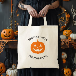 Bolsa Tote Minimalist Halloween – Personalized Family Name