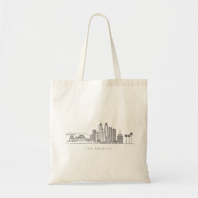 Bolsa Tote Minimalist Los Angeles Skyline Illustration (Frente)