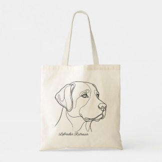 Bolsa Tote Minimalist Monochrome Labrador Retriever Line Art