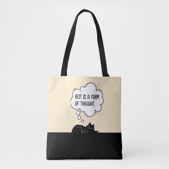 Bolsa Tote Minimalist Motivational Cat Quote Humor Gift (Frente)