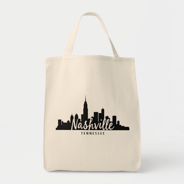 Bolsa Tote Minimalist Nashville Skyline, Tennessee City   (Frente)