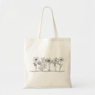 Bolsa Tote Minimalist Wildflower Tote Bag 