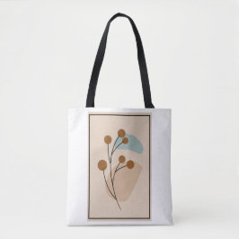 Bolsa Tote Minimalista Abstrato Botânico Estética da Natureza
