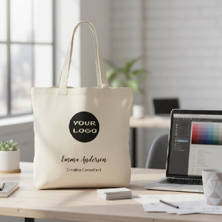 Bolsa Tote Minimalista Moderno Profissional | Seu Logotipo