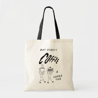 Bolsa Tote Minimalista Simples Elegante Divertido Café Fofo