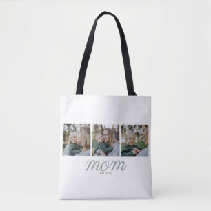 Bolsa Tote Minimalista Verde Salvia & Dourado Mãe Estabelecid