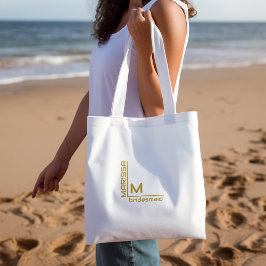 Bolsa Tote Mínimo branco e Dourada ponte personalizada