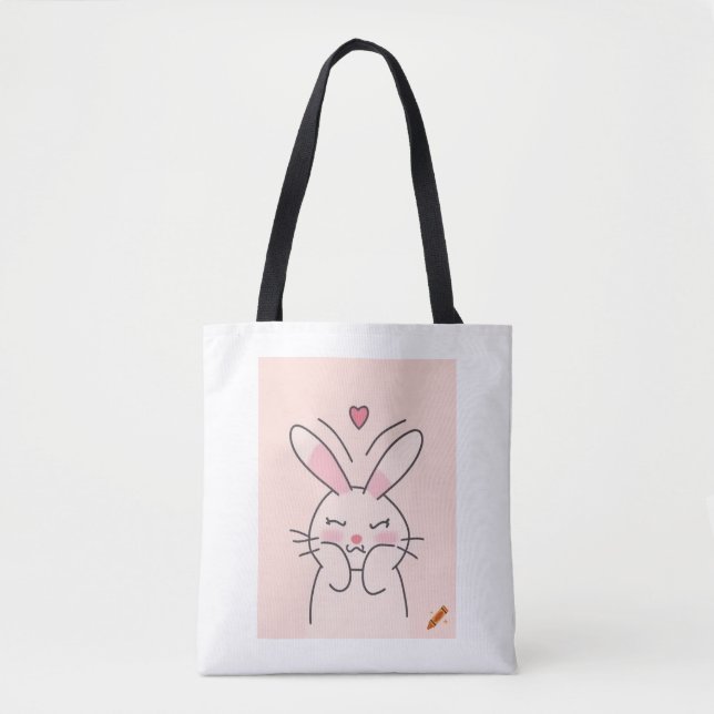 Bolsa Tote "Mínimo Carniceiro de Design de coelho Coração - N (Frente)