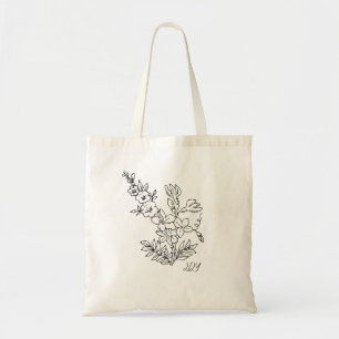 Bolsa Tote Mínimo de Flores Selvagens, bohemiam Mínimo Tote B
