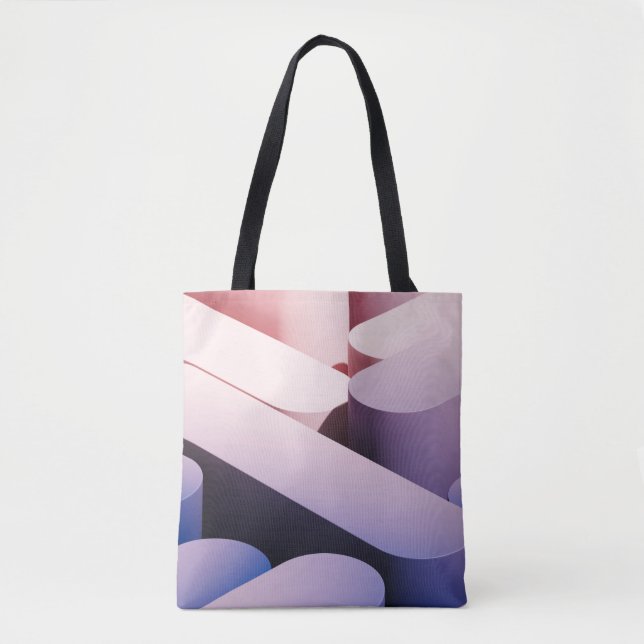 Bolsa Tote Mínimo de fundo de matiz abstrato. Azul e rosa  (Frente)
