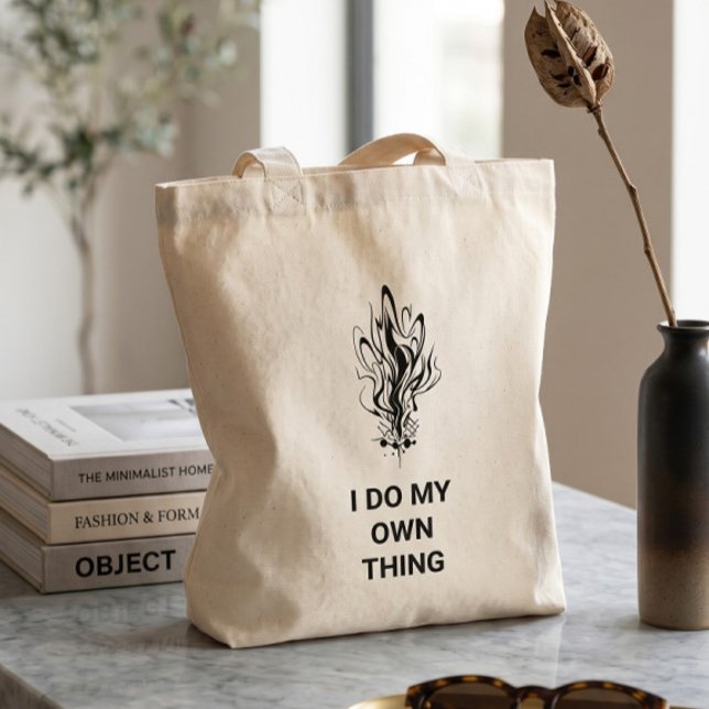 Bolsa Tote Mínimo Moderno "Faço a Minha Própria Coisa" Gráfic (Criador carregado)