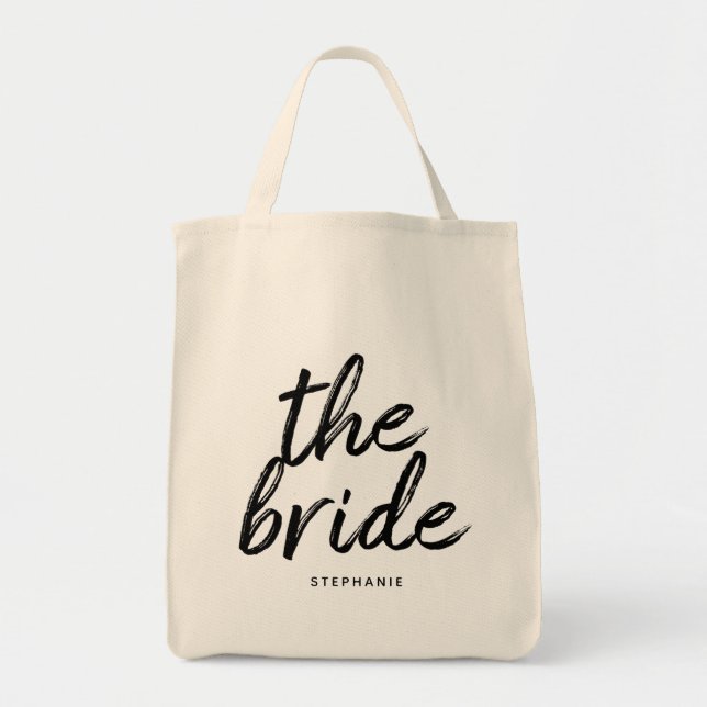 Bolsa Tote Mínimo Personalizado A Bag Bride Tote (Frente)