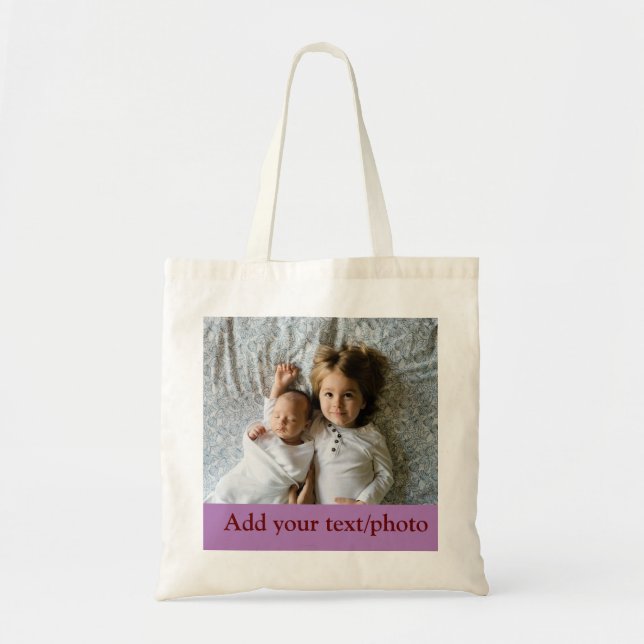 Bolsa Tote Mínimo simples ADICIONAR O TEXTO FOTOGRÁFICO NATAL (Frente)