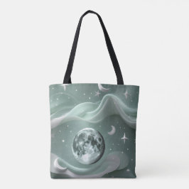Bolsa Tote Mint Green Moon Fresh Calming Aesthetic
