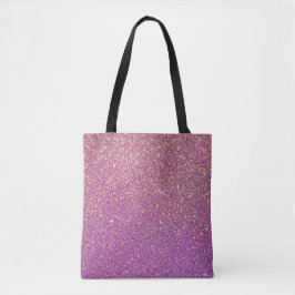 Bolsa Tote Minúscula Brilhante Moderno Rosa e Toalha Roxo