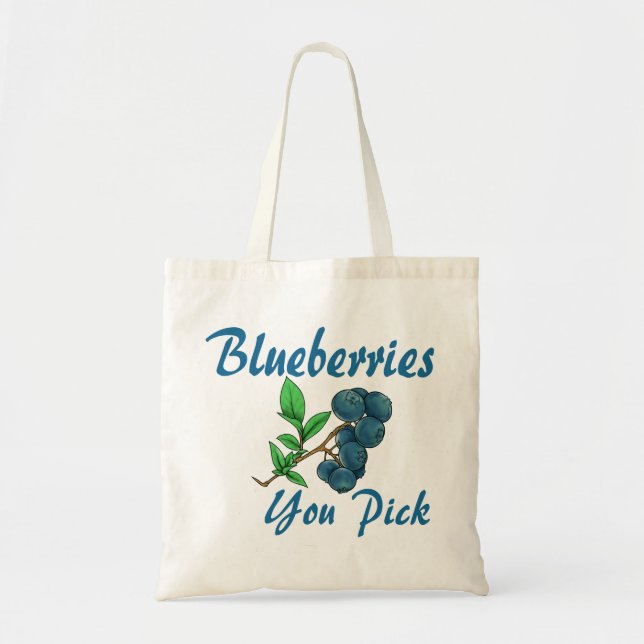Bolsa Tote mirtilos que você escolhe (Frente)