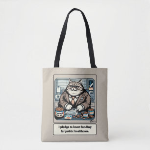 Bolsa Tote Mischievous Meows: O Político Do Gato Crafado