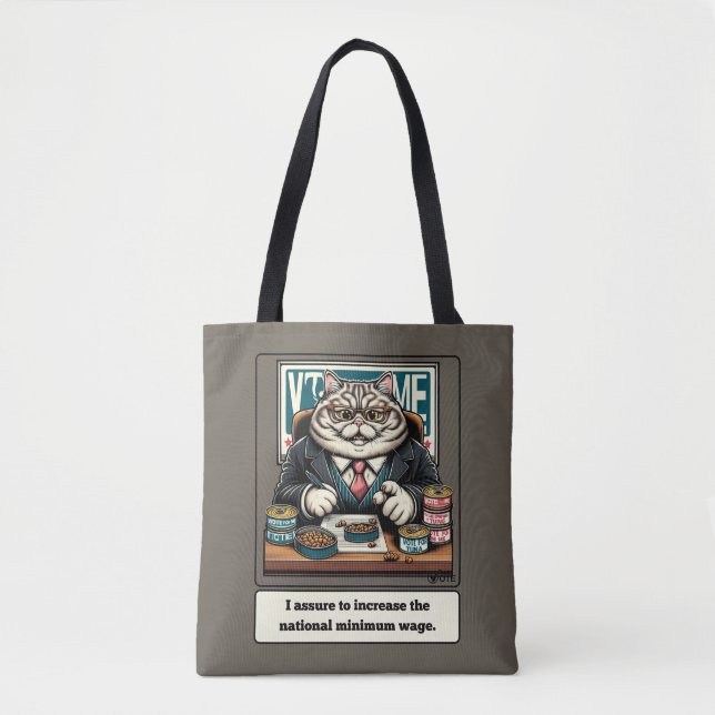 Bolsa Tote Mischievous Meows: O Político Do Gato Crafado (Frente)