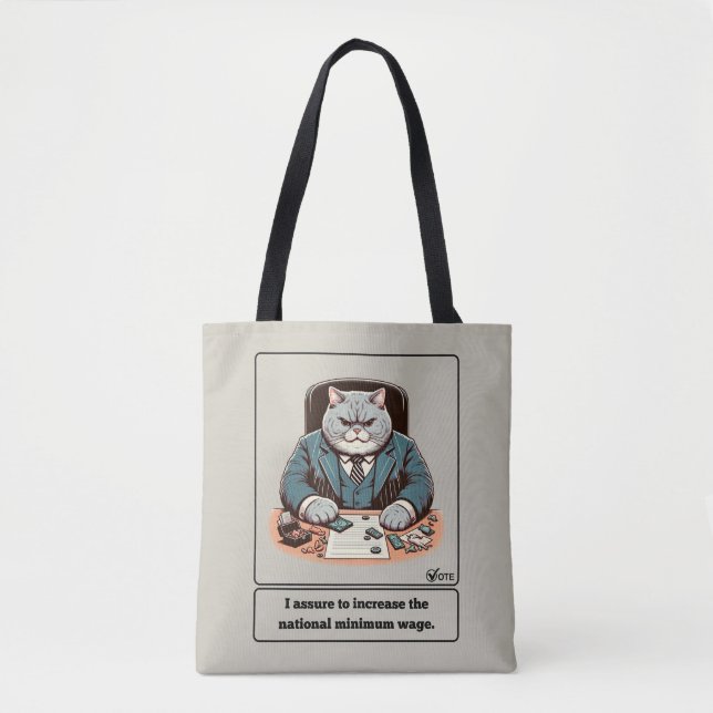 Bolsa Tote Mischievous Meows: O Político Do Gato Crafado (Frente)