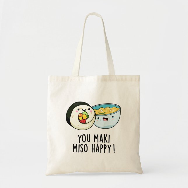 Bolsa Tote Miso Happy Funny Soup Pun (Frente)