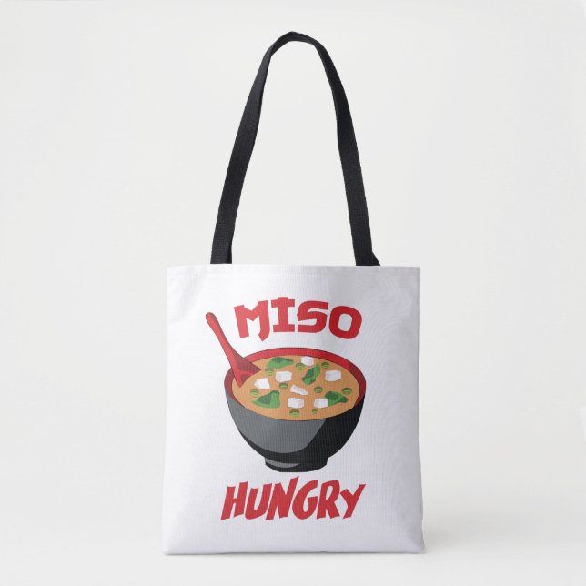 Bolsa Tote Miso Hungry Funny Comida Kawaii (Frente)