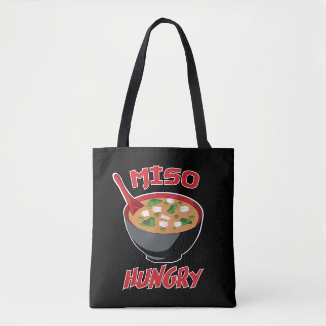 Bolsa Tote Miso Hungry Funny Comida Kawaii (Frente)