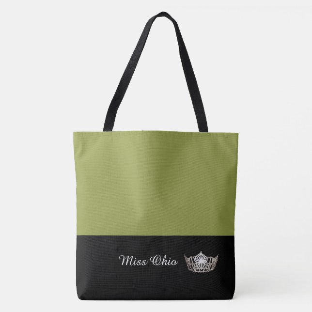 Bolsa Tote Miss America Silver Crown Town Bag LRGE Olive (Frente)