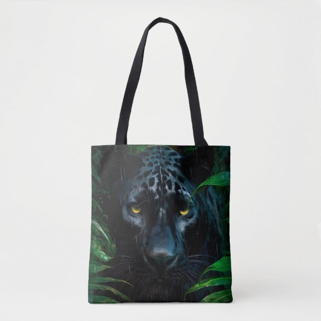 Bolsa Tote Misteriosa Design da selva de pântano preto (Frente)