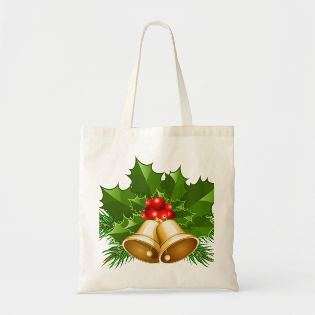 Bolsa Tote Mistletoe Bells (Frente)
