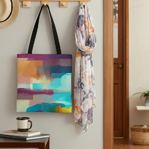 Bolsa Tote Mistura colorida de tom retrô