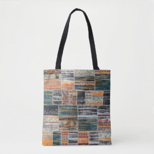 Bolsa Tote Mistura de colagem de retalhos, impressão de padrã