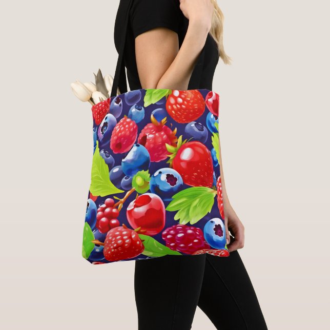Bolsa Tote Mistura de Frutas Vermelhas de Verão (Close Up)