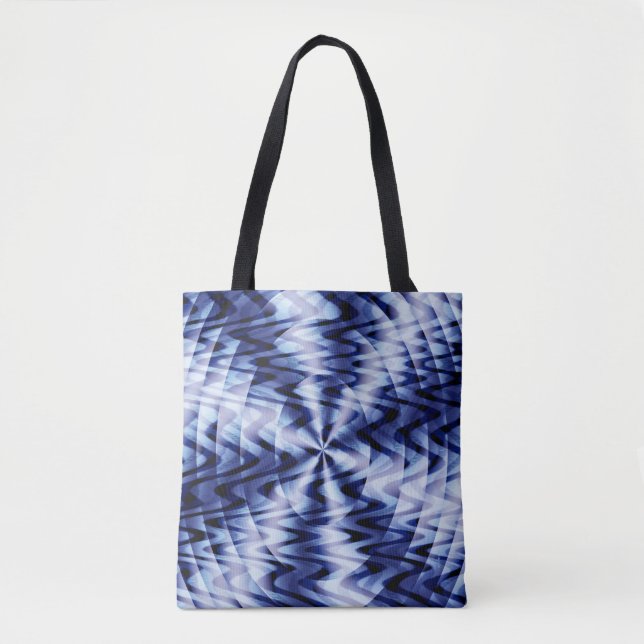 Bolsa Tote Misturando em ondas azuis... (Frente)