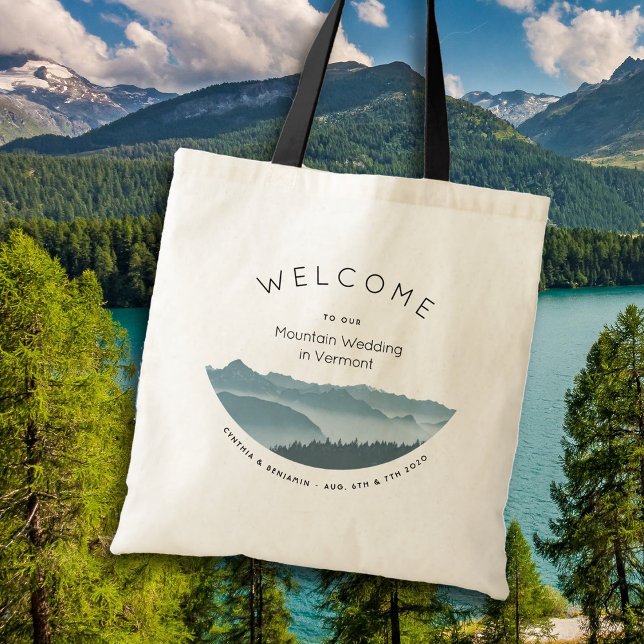 Bolsa Tote Misty Mountain Hotel Welcome Wedding Bag (Criador carregado)
