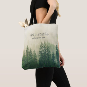 Bolsa Tote Misty Pine Forest Trees - Proteção Personalizada