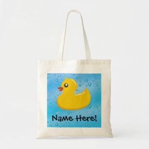 Bolsa Tote Miúdos personalizados do pato bolhas azuis de