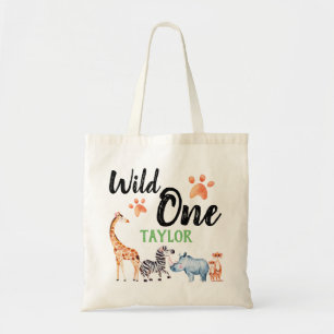 Bolsa Tote Miúdos selvagens de um primeiros animal do safari