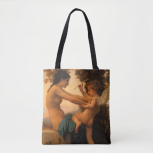 Bolsa Tote Moça defendendo-se contra Cupido de Bouguereau