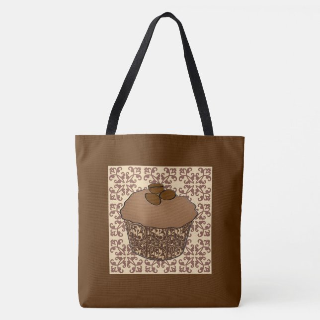 Bolsa Tote Mocha / Cupcake do Fosco do café, Fundo do local (Frente)