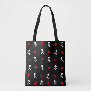 Bolsa Tote Mochila com cordão Estrelas + Caveiras + Ossos Cru