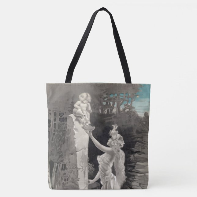 Bolsa Tote Mochila com texto desenhado (Frente)