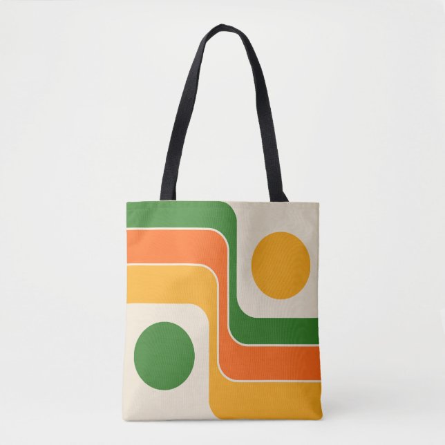 Bolsa Tote Mod 1970s Retro Style Geometric Design (Frente)