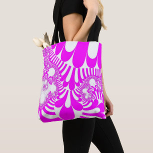 Bolsa Tote Mod rosa e branco