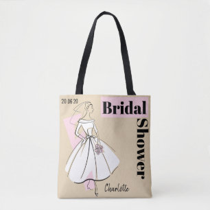 Bolsa Tote Moda Chá de panela neutra cor-de-rosa