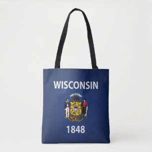 Bolsa Tote Moda de Bandeira Legal do Estado de Wisconsin