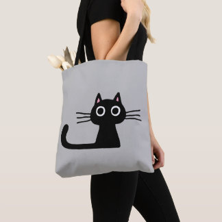 Bolsa Tote Moda divertida de Gatinhos Pretos Curiosos