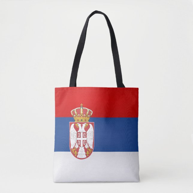 Bolsa Tote Moda legal da bandeira da Sérvia (Frente)