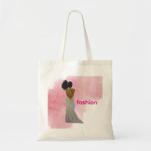 Bolsa Tote Moda Negra com Afro Puff