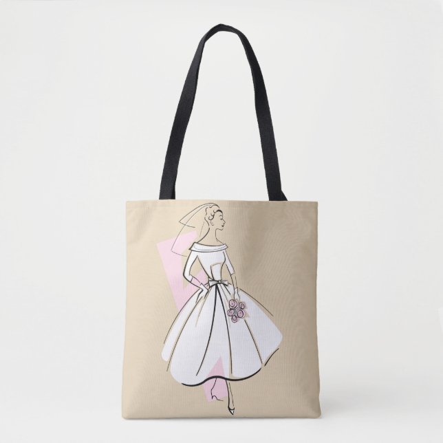 Bolsa Tote Moda Noiva Neutra rosa atrás (Frente)